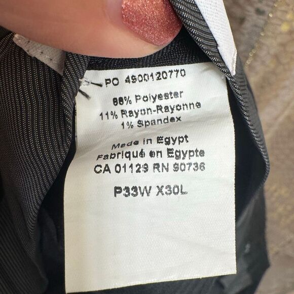 Calvin Klein Men's Jerome Charcoal Gray X Slim Fit Dress Suit Pants Flat Front 3 - Picture 4 of 9